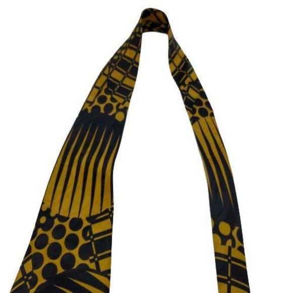 Christian Armand Hand Made Navy Blue Gold Neck Tie - Picture 2 of 17